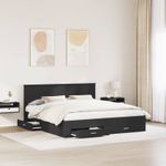 Casa si Gradina - Mobilier - Paturi si accesorii - Paturi - Cadru de pat cu headboard Negru 180 x 200 cm Lemn compozit - Infinity.ro