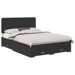 Casa si Gradina - Mobilier - Paturi si accesorii - Paturi - Cadru de pat cu headboard Negru 160 x 200 cm Lemn compozit - Infinity.ro