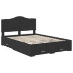 Casa si Gradina - Mobilier - Paturi si accesorii - Paturi - Cadru de pat cu headboard Negru 140 x 190 cm Lemn compozit - Infinity.ro