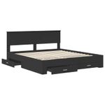 Casa si Gradina - Mobilier - Paturi si accesorii - Paturi - Cadru de pat cu headboard Negru 180 x 200 cm Lemn compozit - Infinity.ro