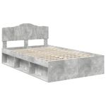Casa si Gradina - Mobilier - Paturi si accesorii - Paturi - Cadru de pat cu headboard Beton 120 x 200 cm Lemn de pin masiv - Infinity.ro