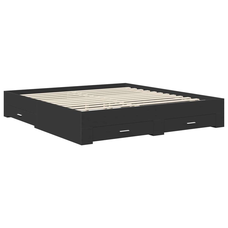 Casa si Gradina - Mobilier - Paturi si accesorii - Paturi - Cadru de pat cu headboard Negru 180 x 200 cm Lemn compozit - Infinity.ro