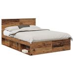 Casa si Gradina - Mobilier - Paturi si accesorii - Paturi - Cadru de pat cu headboard Lemn vechi 140 x 190 cm Lemn compozit - Infinity.ro