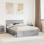 Casa si Gradina - Mobilier - Paturi si accesorii - Paturi - Cadru de pat cu headboard Beton 160 x 200 cm Lemn compozit - Infinity.ro