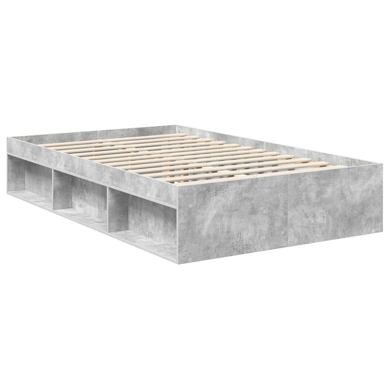 Casa si Gradina - Mobilier - Paturi si accesorii - Paturi - Cadru de pat cu headboard Beton 120 x 200 cm Lemn de pin masiv - Infinity.ro