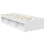 Casa si Gradina - Mobilier - Paturi si accesorii - Paturi - Cadru de pat cu headboard Alb 75 x 190 cm Lemn de pin masiv - Infinity.ro