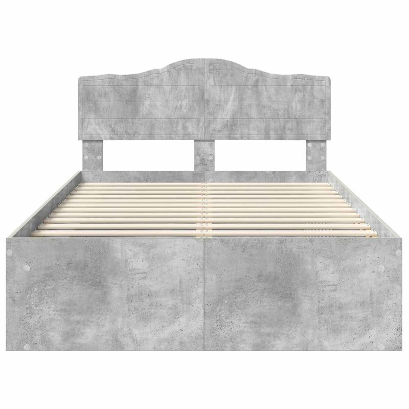 Casa si Gradina - Mobilier - Paturi si accesorii - Paturi - Cadru de pat cu headboard Beton 120 x 200 cm Lemn de pin masiv - Infinity.ro