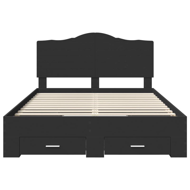Casa si Gradina - Mobilier - Paturi si accesorii - Paturi - Cadru de pat cu headboard Negru 140 x 190 cm Lemn compozit - Infinity.ro
