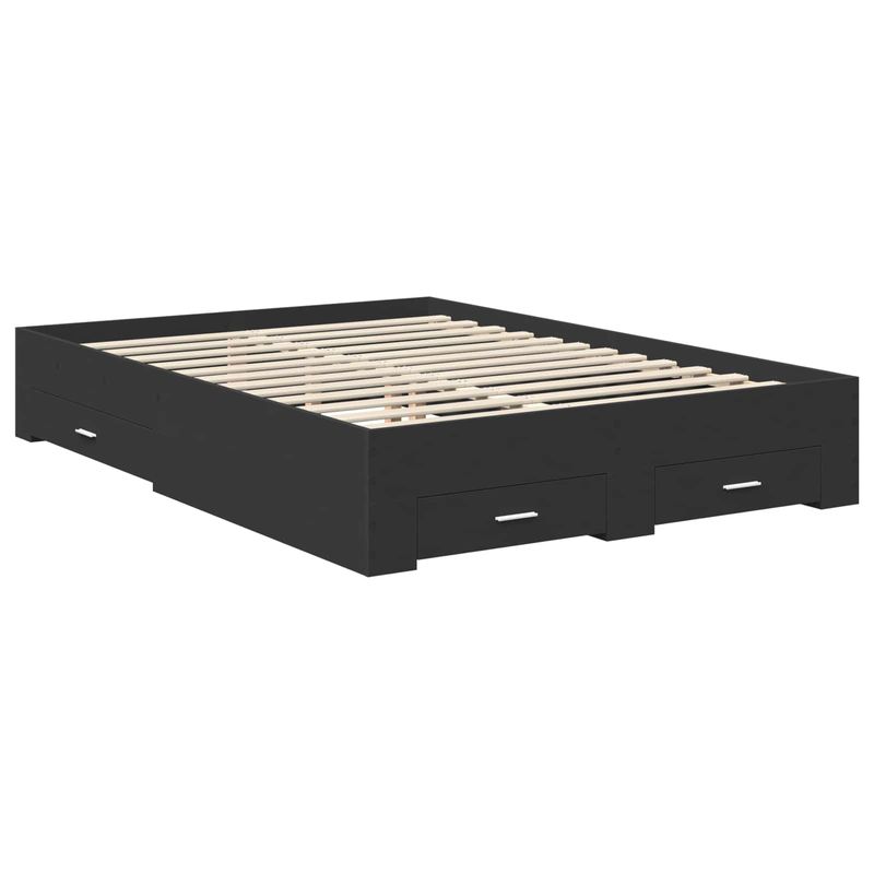 Casa si Gradina - Mobilier - Paturi si accesorii - Paturi - Cadru de pat cu headboard Negru 160 x 200 cm Lemn compozit - Infinity.ro