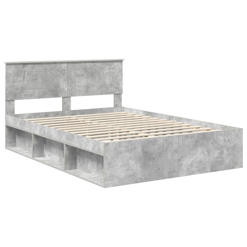 Casa si Gradina - Mobilier - Paturi si accesorii - Paturi - Cadru de pat cu headboard Beton 160 x 200 cm Lemn compozit - Infinity.ro