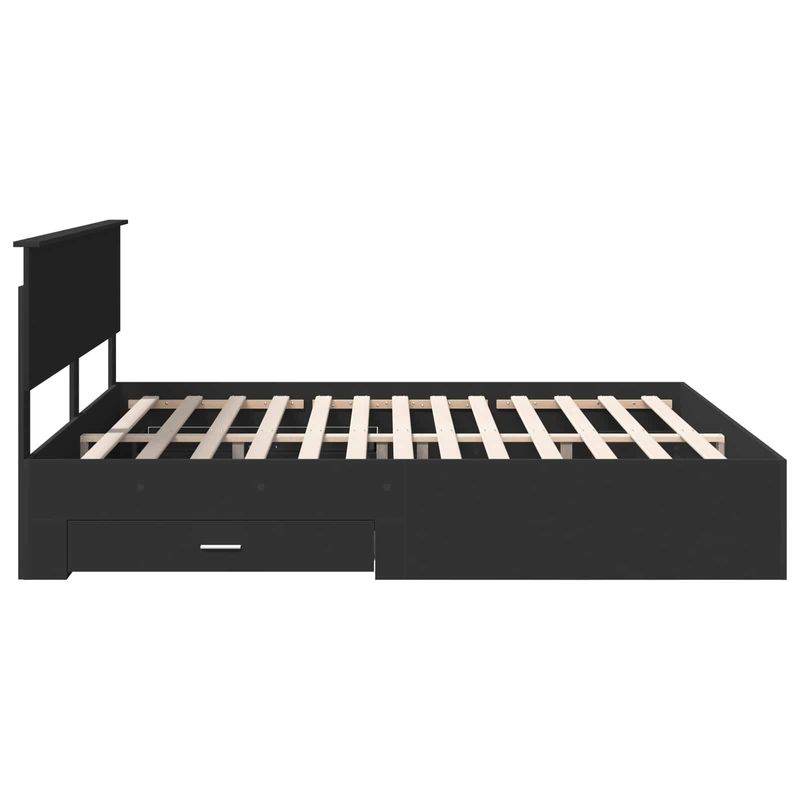 Casa si Gradina - Mobilier - Paturi si accesorii - Paturi - Cadru de pat cu headboard Negru 180 x 200 cm Lemn compozit - Infinity.ro