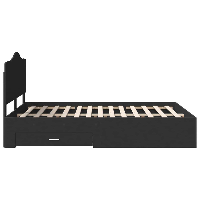 Casa si Gradina - Mobilier - Paturi si accesorii - Paturi - Cadru de pat cu headboard Negru 140 x 190 cm Lemn compozit - Infinity.ro