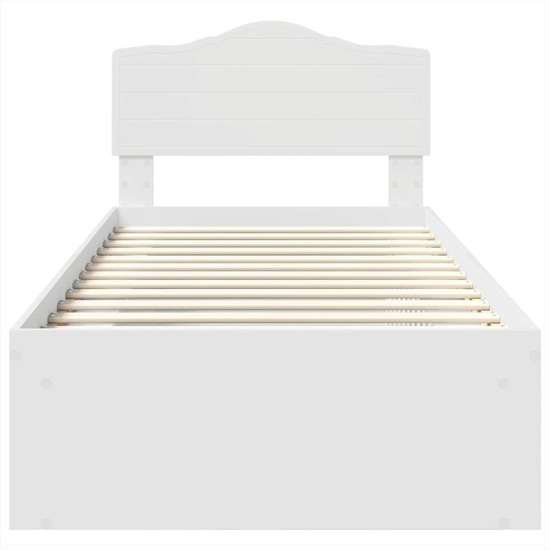 Casa si Gradina - Mobilier - Paturi si accesorii - Paturi - Cadru de pat cu headboard Alb 75 x 190 cm Lemn de pin masiv - Infinity.ro