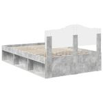 Casa si Gradina - Mobilier - Paturi si accesorii - Paturi - Cadru de pat cu headboard Beton 120 x 200 cm Lemn de pin masiv - Infinity.ro