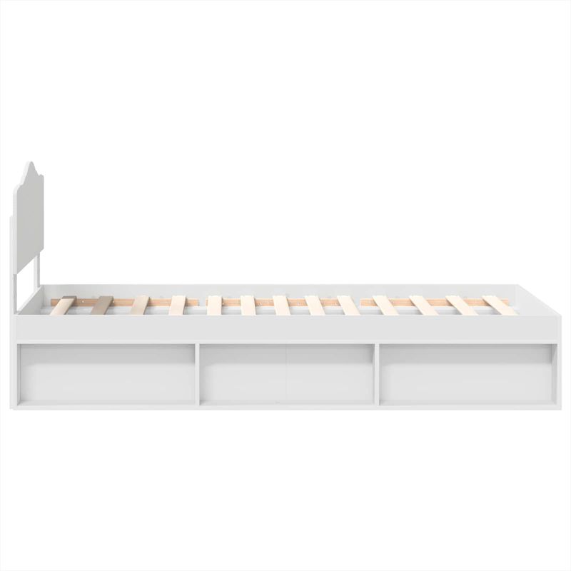 Casa si Gradina - Mobilier - Paturi si accesorii - Paturi - Cadru de pat cu headboard Alb 75 x 190 cm Lemn de pin masiv - Infinity.ro