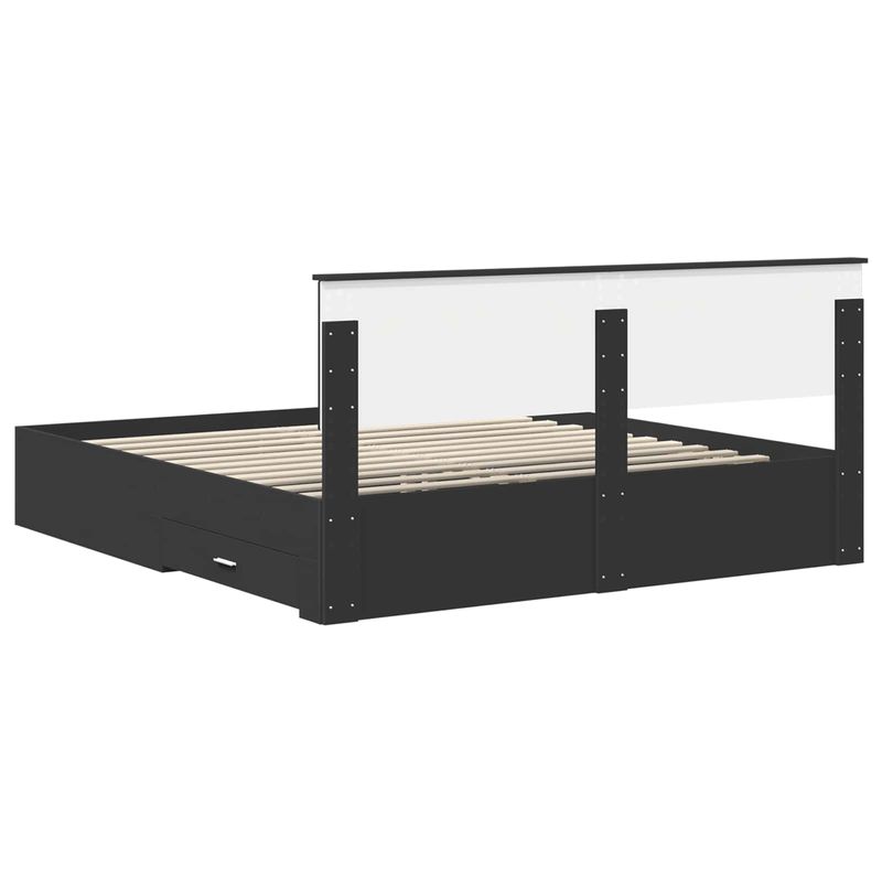 Casa si Gradina - Mobilier - Paturi si accesorii - Paturi - Cadru de pat cu headboard Negru 180 x 200 cm Lemn compozit - Infinity.ro