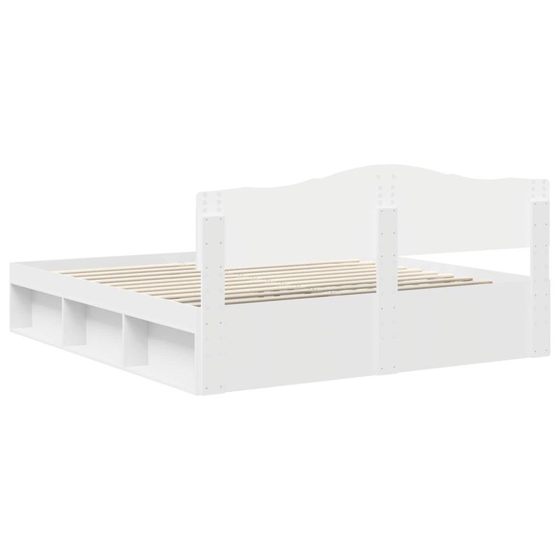Casa si Gradina - Mobilier - Paturi si accesorii - Paturi - Cadru de pat cu headboard Alb 180 x 200 cm Lemn de pin masiv - Infinity.ro