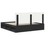 Casa si Gradina - Mobilier - Paturi si accesorii - Paturi - Cadru de pat cu headboard Negru 180 x 200 cm Lemn de pin masiv - Infinity.ro