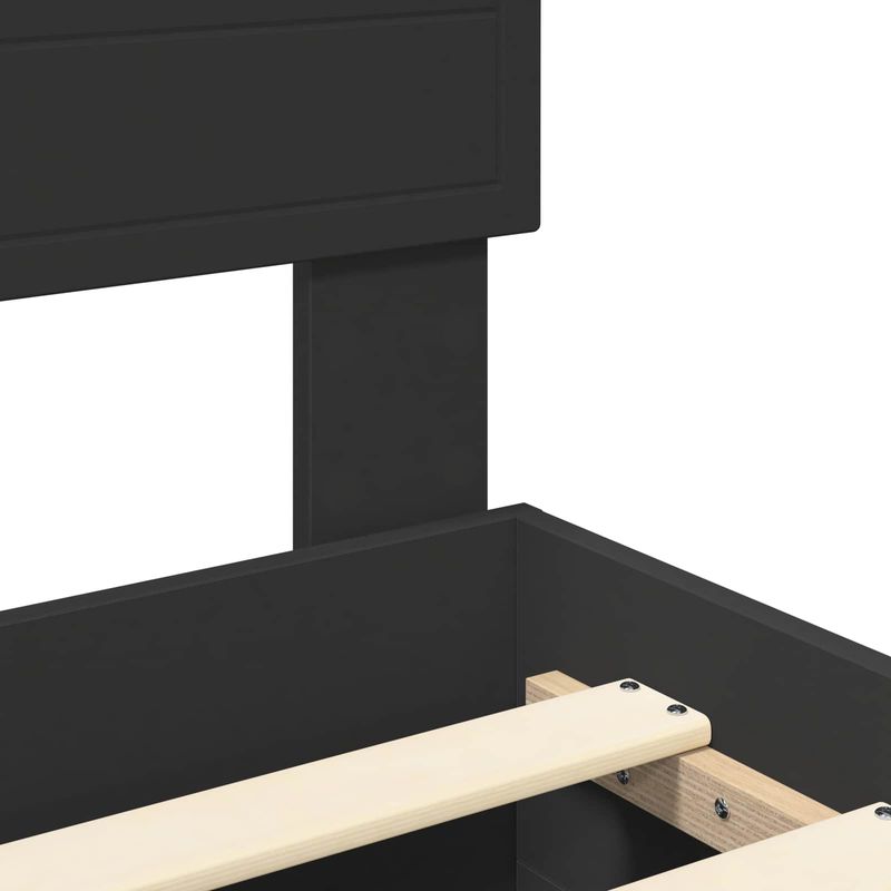Casa si Gradina - Mobilier - Paturi si accesorii - Paturi - Cadru de pat cu headboard Negru 140 x 190 cm Lemn compozit - Infinity.ro