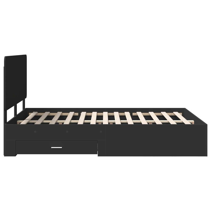 Casa si Gradina - Mobilier - Paturi si accesorii - Paturi - Cadru de pat cu headboard Negru 160 x 200 cm Lemn compozit - Infinity.ro