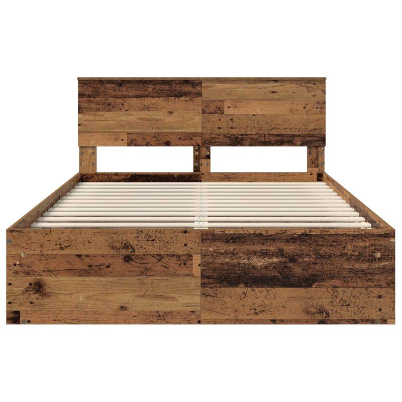 Casa si Gradina - Mobilier - Paturi si accesorii - Paturi - Cadru de pat cu headboard Lemn vechi 140 x 190 cm Lemn compozit - Infinity.ro