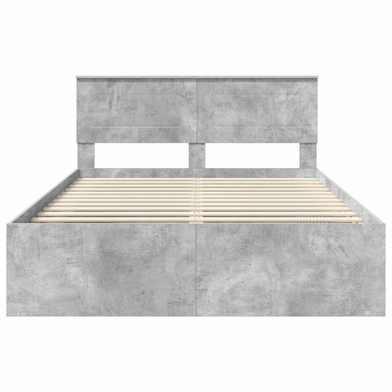Casa si Gradina - Mobilier - Paturi si accesorii - Paturi - Cadru de pat cu headboard Beton 160 x 200 cm Lemn compozit - Infinity.ro