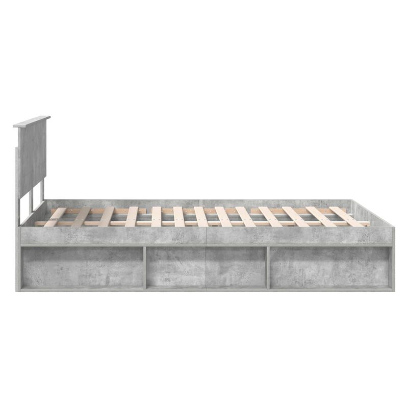 Casa si Gradina - Mobilier - Paturi si accesorii - Paturi - Cadru de pat cu headboard Beton 160 x 200 cm Lemn compozit - Infinity.ro