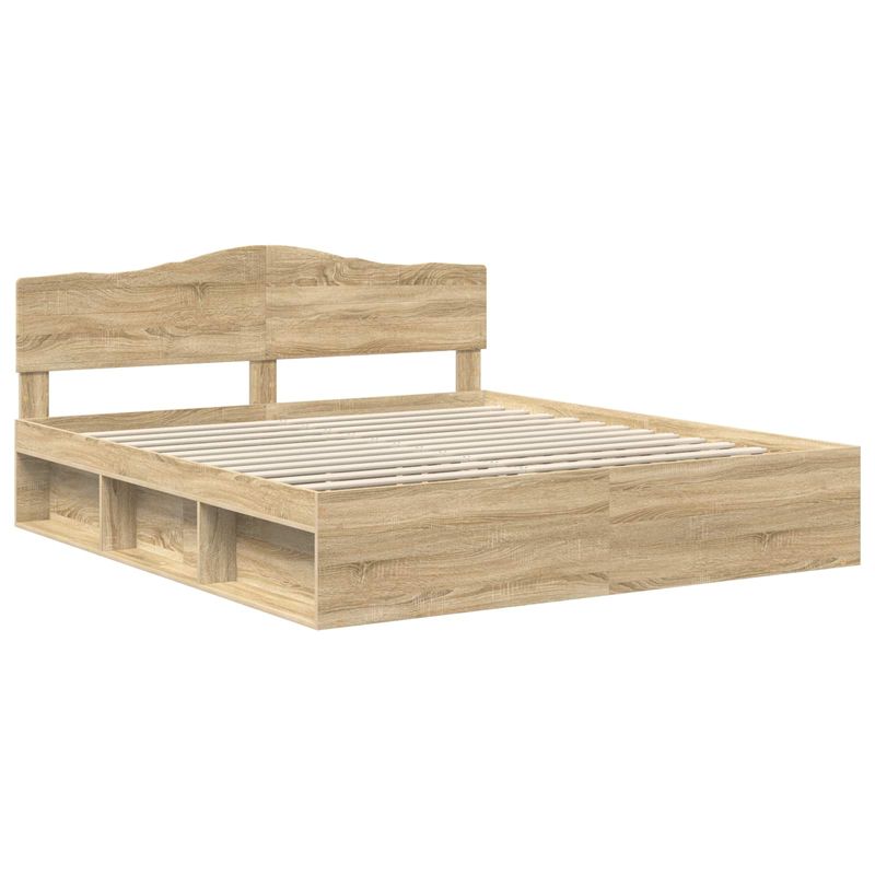 Casa si Gradina - Mobilier - Paturi si accesorii - Paturi - Cadru de pat cu headboard Sonoma 180 x 200 cm Lemn de pin masiv - Infinity.ro