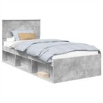 Casa si Gradina - Mobilier - Paturi si accesorii - Paturi - Cadru de pat cu headboard Beton 90 x 200 cm Lemn compozit - Infinity.ro