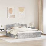 Casa si Gradina - Mobilier - Paturi si accesorii - Paturi - Cadru de pat cu headboard Beton 180 x 200 cm Lemn de pin masiv - Infinity.ro