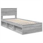 Casa si Gradina - Mobilier - Paturi si accesorii - Paturi - Cadru de pat cu headboard Gri Sonoma 100 x 200 cm Lemn compozit - Infinity.ro