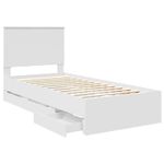 Casa si Gradina - Mobilier - Paturi si accesorii - Paturi - Cadru de pat cu sertar Alb 90 x 200 cm Lemn Ingineresc - Infinity.ro
