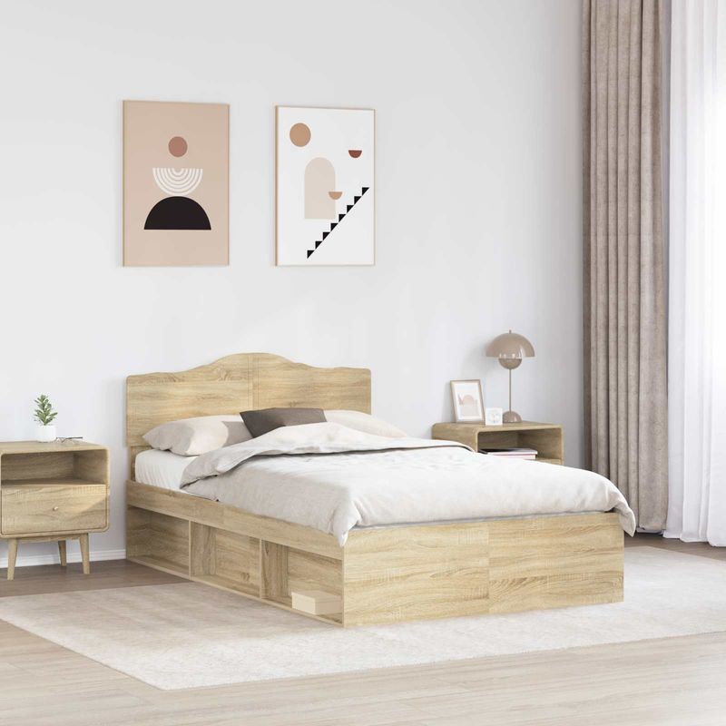 Casa si Gradina - Mobilier - Paturi si accesorii - Paturi - Cadru de pat cu headboard Sonoma 120 x 200 cm Lemn de pin masiv - Infinity.ro