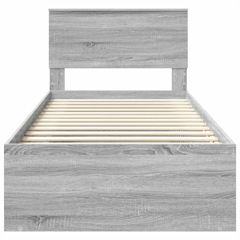 Casa si Gradina - Mobilier - Paturi si accesorii - Paturi - Cadru de pat cu headboard Gri Sonoma 100 x 200 cm Lemn compozit - Infinity.ro