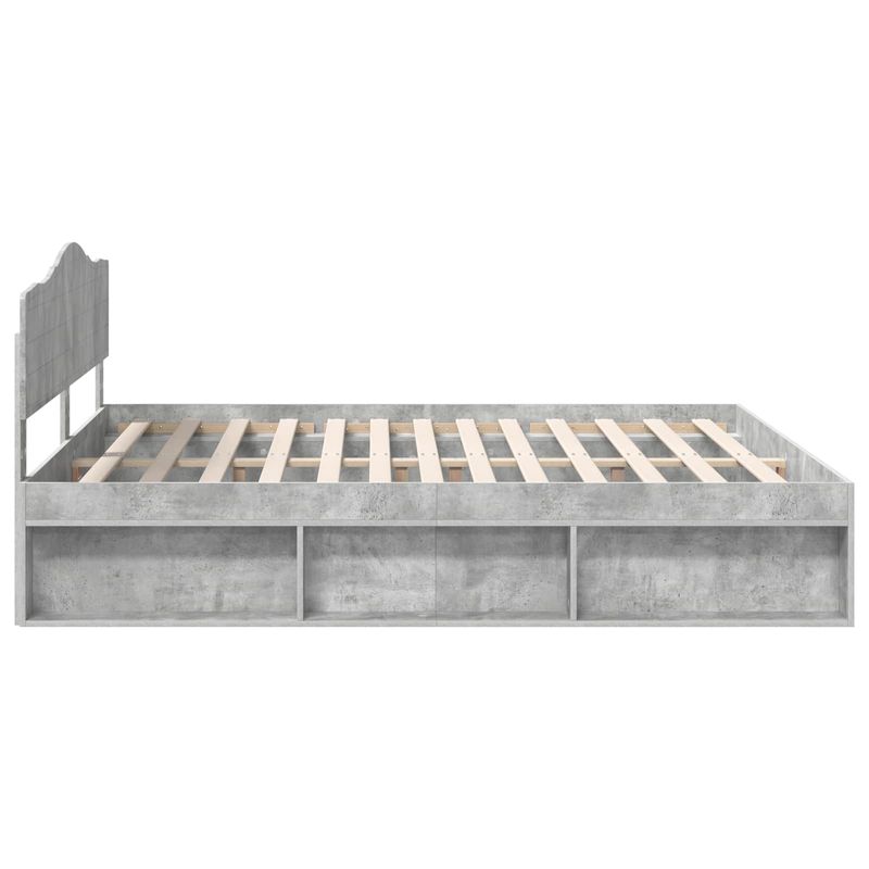 Casa si Gradina - Mobilier - Paturi si accesorii - Paturi - Cadru de pat cu headboard Beton 180 x 200 cm Lemn de pin masiv - Infinity.ro