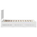 Casa si Gradina - Mobilier - Paturi si accesorii - Paturi - Cadru de pat cu sertar Alb 90 x 200 cm Lemn Ingineresc - Infinity.ro