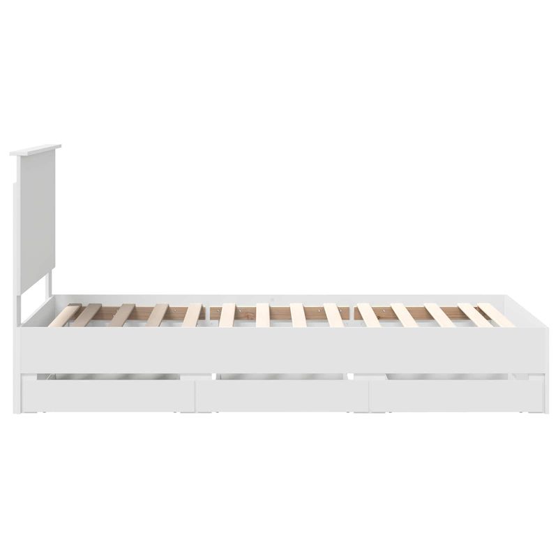 Casa si Gradina - Mobilier - Paturi si accesorii - Paturi - Cadru de pat cu sertar Alb 90 x 200 cm Lemn Ingineresc - Infinity.ro
