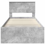Casa si Gradina - Mobilier - Paturi si accesorii - Paturi - Cadru de pat cu headboard Beton 90 x 200 cm Lemn compozit - Infinity.ro