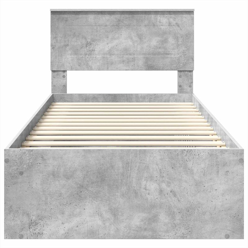 Casa si Gradina - Mobilier - Paturi si accesorii - Paturi - Cadru de pat cu headboard Beton 90 x 200 cm Lemn compozit - Infinity.ro