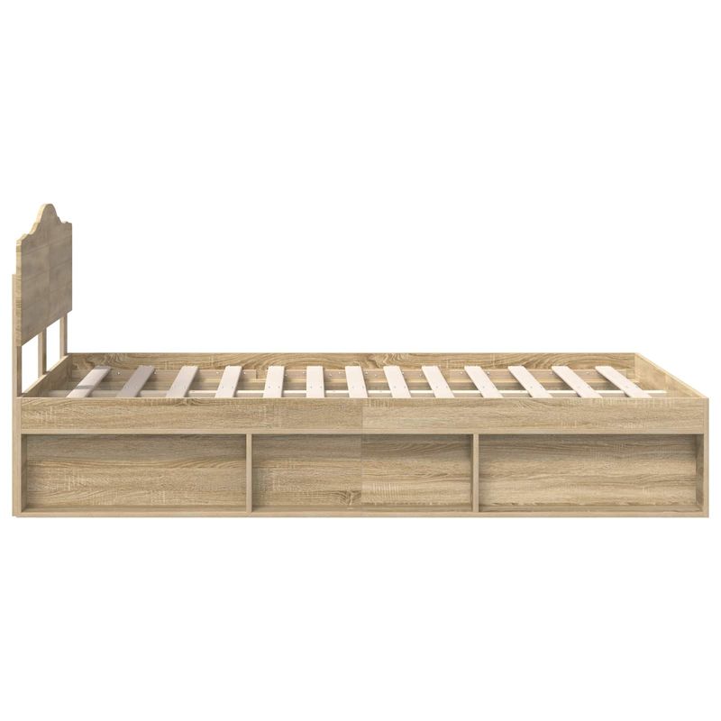 Casa si Gradina - Mobilier - Paturi si accesorii - Paturi - Cadru de pat cu headboard Sonoma 120 x 200 cm Lemn de pin masiv - Infinity.ro