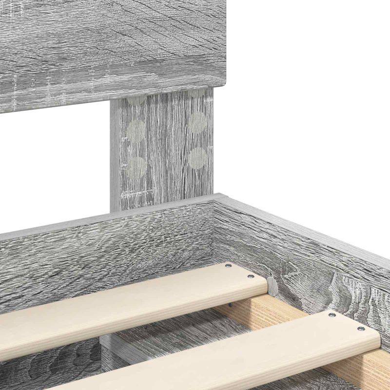 Casa si Gradina - Mobilier - Paturi si accesorii - Paturi - Cadru de pat cu headboard Gri Sonoma 100 x 200 cm Lemn compozit - Infinity.ro