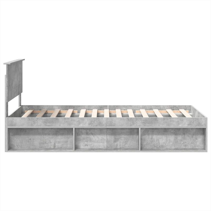Casa si Gradina - Mobilier - Paturi si accesorii - Paturi - Cadru de pat cu headboard Beton 90 x 200 cm Lemn compozit - Infinity.ro