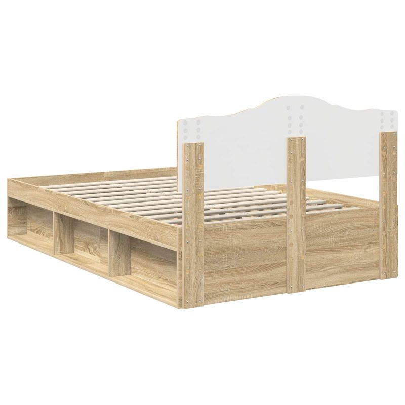 Casa si Gradina - Mobilier - Paturi si accesorii - Paturi - Cadru de pat cu headboard Sonoma 120 x 200 cm Lemn de pin masiv - Infinity.ro