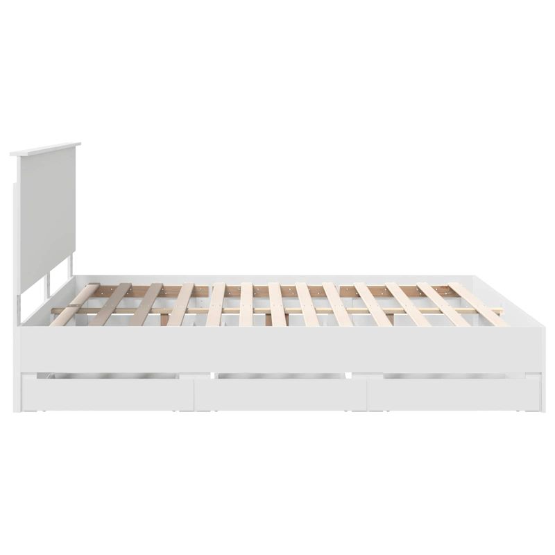 Casa si Gradina - Mobilier - Paturi si accesorii - Paturi - Cadru de pat cu sertar Alb 180 x 200 cm Lemn Ingineresc - Infinity.ro