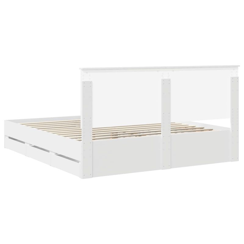 Casa si Gradina - Mobilier - Paturi si accesorii - Paturi - Cadru de pat cu sertar Alb 180 x 200 cm Lemn Ingineresc - Infinity.ro