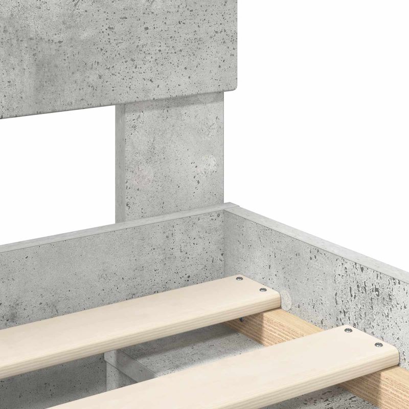 Casa si Gradina - Mobilier - Paturi si accesorii - Paturi - Cadru de pat cu headboard Beton 90 x 200 cm Lemn compozit - Infinity.ro