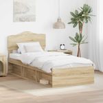 Casa si Gradina - Mobilier - Paturi si accesorii - Paturi - Cadru de pat cu headboard Sonoma 90 x 190 cm Lemn de pin masiv - Infinity.ro