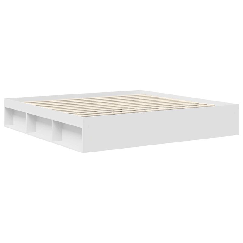 Casa si Gradina - Mobilier - Paturi si accesorii - Paturi - Cadru de pat cu headboard Alb 200 x 200 cm Lemn de pin masiv - Infinity.ro