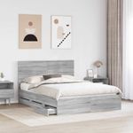 Casa si Gradina - Mobilier - Paturi si accesorii - Paturi - Cadru de pat cu sertar Gri Sonoma 150 x 200 cm Lemn Ingineresc - Infinity.ro