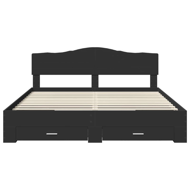 Casa si Gradina - Mobilier - Paturi si accesorii - Paturi - Cadru de pat cu headboard Negru 180 x 200 cm Lemn compozit - Infinity.ro